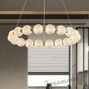 DecorBites™ Glass Ball LED Ceiling Chandelier: Modern Living Room Bedroom Pendant Light