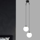 DecorBites™ Glass Ball Dual Head Pendant Light for Bedroom, Modern LED Chandeliers