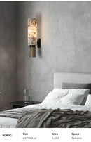 DecorBites™ Copper Alabaster Wall Lamp: Post-Modern High-End Bedroom Lighting