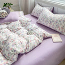 DecorBites™ Cozy Pattern Printed 4Pcs Single Bedding Set - Soft Cotton Fabric