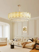 DecorBites™ Gold Glass Dining Table Lamp | Modern Round Crystal Hanging Pendant Lights