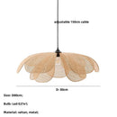 DecorBites™ Japanese Wicker Petal Chandelier for Tea House Dining, Parlor, Restaurant