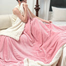 DecorBites™ Double-Layer Coral Fleece Jacquard Blanket: Warm & Multi-Functional for Home & Travel