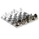 DecorBites™ Crystal Glass Chess Set Geometric Design Home Decor Figurines.