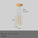 DecorBites™ LED Chandelier: Modern Minimalist Gold Black Wire Adjustable Light Fixture for Dining Room