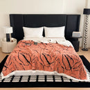 DecorBites™ Leaf Jacquard Double-Layer Flannel Blanket for Sofa and Bed