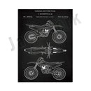 DecorBites™ Dirt Bike Patent Blueprint Poster Canvas Wall Art