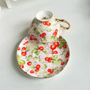 DecorBites™ Flowers Pattern Porcelain Coffee Cup & Saucer Set - Exquisite Tea & Juice Mug
