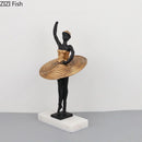 DecorBites™ Golden Ballerina Sculpture Desk Ornament Aesthetic Room Decor Figure