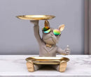 DecorBites™ French Bulldog Tray Statue: Stylish Bulldog Storage Decor for Modern Home & Office.