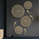 DecorBites™ Gold Coral Carp Lotus Leaf Fish Wall Decor Ornaments