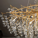 DecorBites™ Gold Crystal Chandelier LED Round Light Island Branch Chandelier