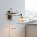 DecorBites™ Copper Arm LED Wall Sconce Switch Light, Adjustable Lampshade, Pull Chain, Beside Lamp