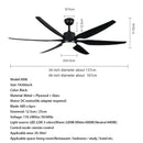 DecorBites™ 66" Plastic Blade Ceiling Fan with LED Light and Remote Control