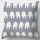 DecorBites™ Grey Geometry Leaves Floral Stripes Plaids Print Lumbar Pillow Case
