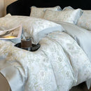 DecorBites™ Eucalyptus Fiber Flowers Bedding Set: Duvet Cover, Bed Sheet, Pillowcase - 4Pcs