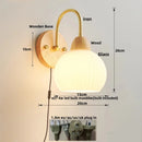 DecorBites™ Iron White Glass LED Wall Lamp Sconce Pull Chain Switch Nordic Modern Stair Light