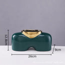 DecorBites™ Gold Ceramic Vase Desk Decor Artificial Flower Arrangement Aesthetic Room Vase