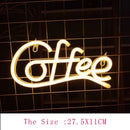 Coffee Neon Sign Luminous LED Sign for Cafe Bar Resturant USB Letter Neon Light Signs Wall Decor Beer Pub Bedroom Birthday Party