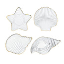 DecorBites™ Electroplated Crystal Glass Dish Plate Saucer with Sea Features
