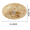 DecorBites™ Bamboo Ceiling Fan with Lights Remote Control Silent Retractable Blades 50cm
