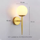 DecorBites™ Iron Wall Lamp with Glass Ball, Elegant Sconce Light for Home Stairs and Reading