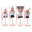 New Cartoon Chef Shaped Hook Powerful Adhesive Wall Key Holder Kitchen Bathroom Storage Door Clothes Coat Hat Hanger Towel Hooks