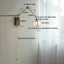 DecorBites™ LED Wall Lamp Rotatable Glass Walnut Swing Arms Hallway Stair Light