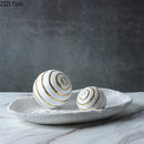 DecorBites™ Golden Texture Ball Geometric Sculpture - Abstract Desk Decoration