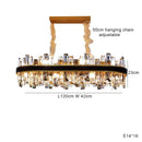 DecorBites™ Crystal Leather Chandelier | Modern LED Lustres for Living Room & Dining Room