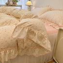 DecorBites™ Korean Princess Floral Print Bedding Set in Washed Cotton for Girls