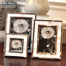 DecorBites™ Golden Alloy Shell Photo Frame - Family Portrait Nightstand Desk Decoration