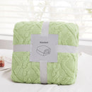 DecorBites™ Cozy Jacquard Plush Blanket: Soft Winter Sofa Throw, Office Travel Nap Shawl