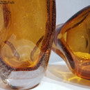 DecorBites™ Amber Glass Vase & Artificial Flower Desk Decoration for Room Aesthetic