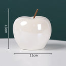 DecorBites™ Glowing Ceramic Apple Statue for Desk Ornaments and Room Decor