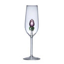 DecorBites™ 3D Rose Stemware Wine Glass, Champagne Flute - Lovely Gift Home Decor