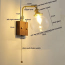 DecorBites™ Clear Glass LED Wall Sconce Walnut Copper Modern Stair Light Fixtures