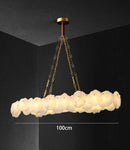 DecorBites™ Ivory White Marble Copper LED Ceiling Light Luxury Modern Fixture