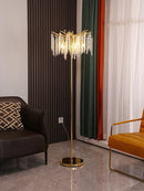 DecorBites™ Crystal Gold LED Floor Lamp: Nordic Luxury for Living Room & Bedroom