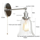 Industrial brass led glass wall lamp for stairway home decor