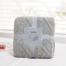 DecorBites™ Cozy Jacquard Plush Blanket: Soft Winter Sofa Throw, Office Travel Nap Shawl