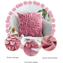 DecorBites™ 3D Velvet Flower Pillow Covers in Yellow Beige 45x45cm