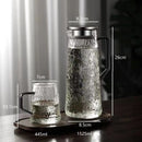 DecorBites™ Gray Amber Water Pitcher with Handle: Large-capacity Heat-resistant Tea Pot & Juice Jug