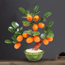 DecorBites™ Jade Kumquat Tangerine Tree Bonsai: Handmade Chinese Decor Ornaments