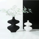 DecorBites™ Geometric Ceramic Vase Set Black White Crafts Home Decor Flower Arrangement