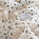 DecorBites™ French Lace Ruffles Floral 100% Cotton Bedding Set with Duvet Cover, Sheet, Pillowcases