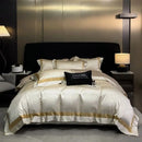 DecorBites™ Brocade Satin Jacquard Luxury Cotton Bedding Set - Duvet Cover, Sheet, Pillowcases