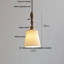 DecorBites™ Adjustable LED Pendant Lights Ash Wood White Ceramic Modern Hanging Lamp