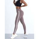 Yoga Leggings Women Striped Slim Sports Pants