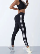 Yoga Leggings Women Striped Slim Sports Pants